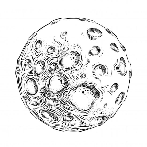 Moon Planet Coloring Page