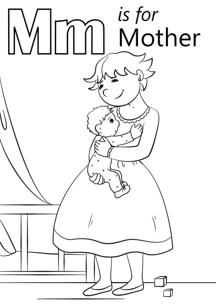 Mother Letter M Coloring Page