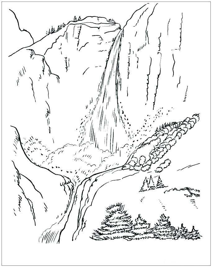 Mountain Scene Waterfall