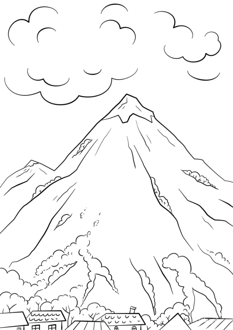 Mountainss Printable Coloring Page