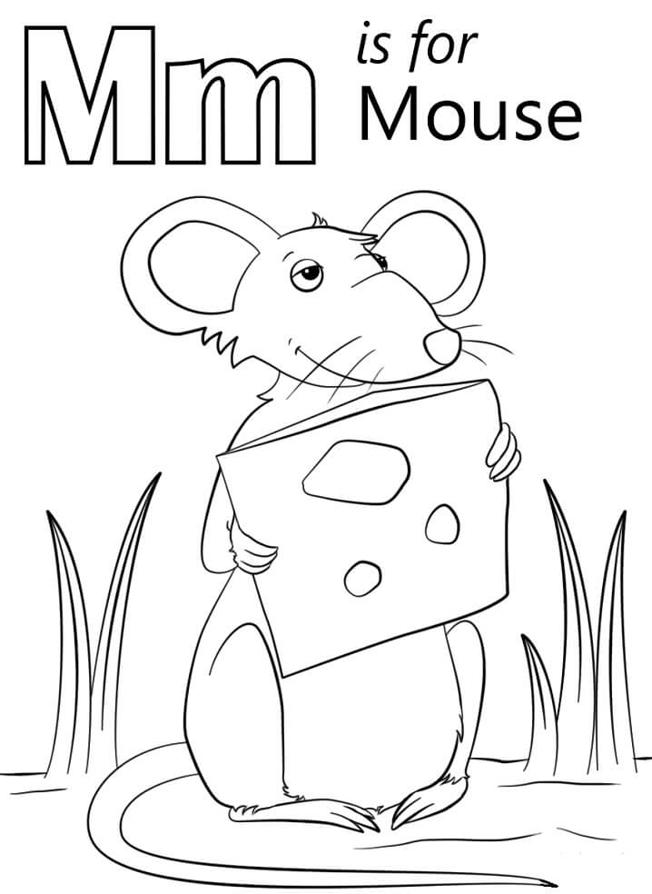 Mouse Letter M Coloring Page