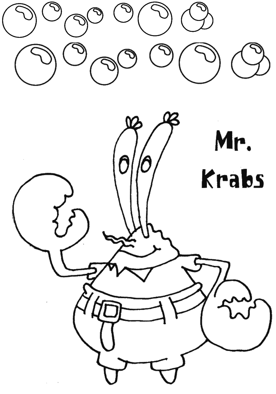 Mr. Krabs Coloring Page