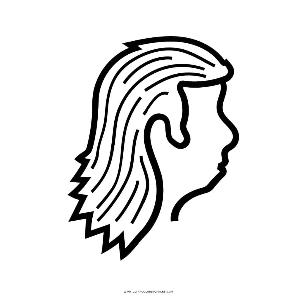 Mullet Hair Coloring Page