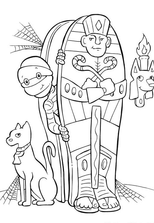 Mummy Halloween Print Free Coloring Page