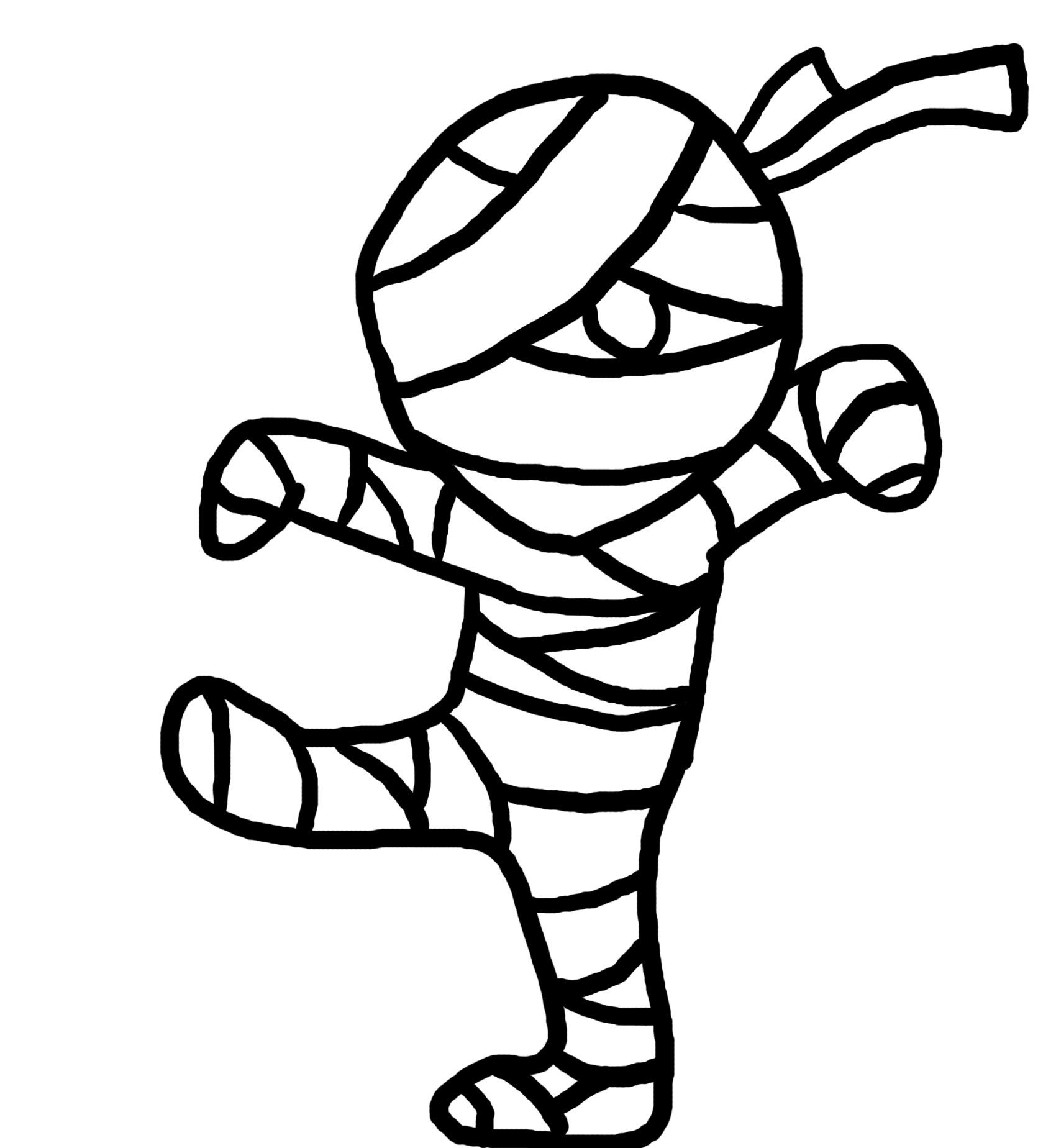 Mummy Halloween S Toddler Coloring Page
