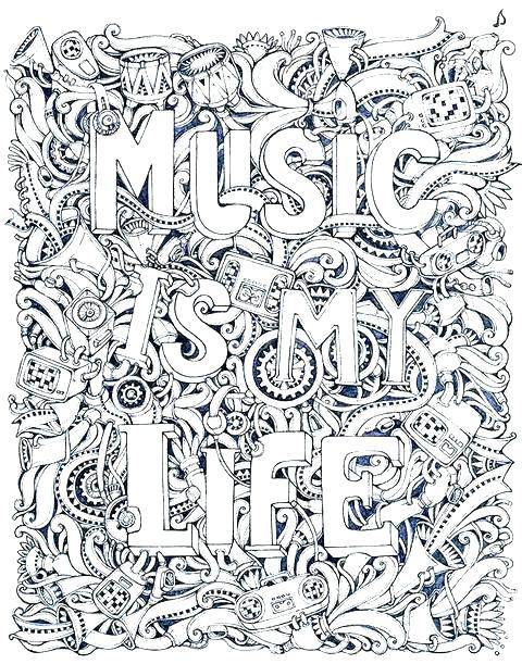 Music Is My Life Coloring Page