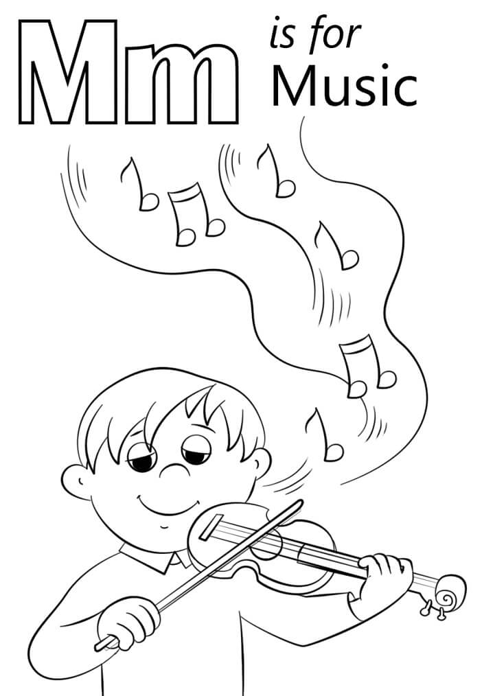 Music Letter M Coloring Page