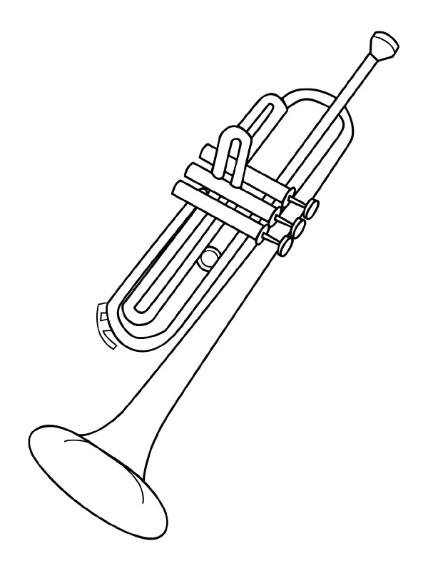Musical Instrument Trumpets Coloring Page