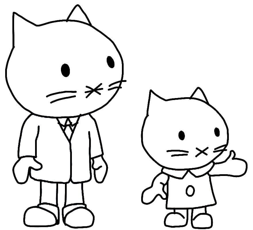 Musti and Daddy Coloring Page