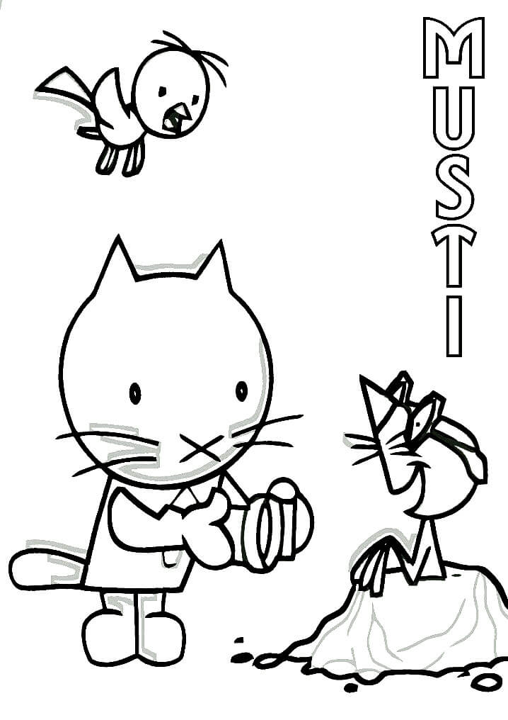 Musti and Friends Coloring Page