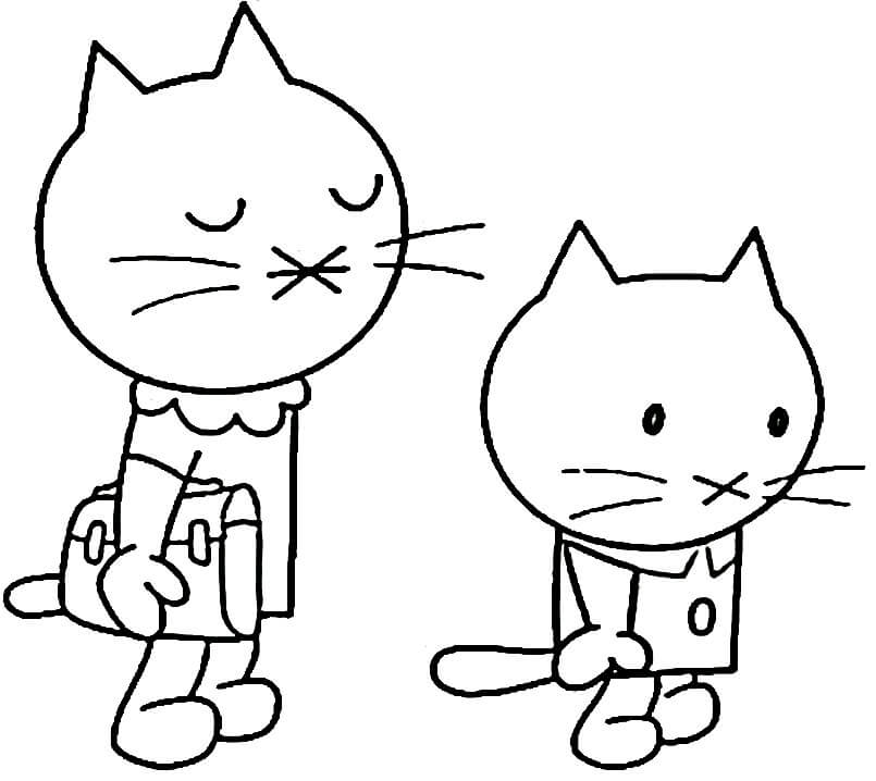 Musti and Mommy Coloring Page