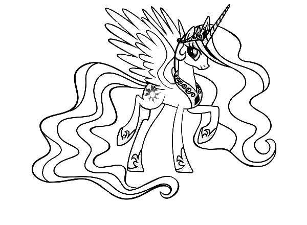 My Little Pony Cool Princess Celestia Coloring Page