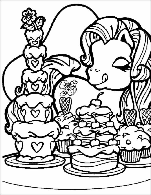My Little Pony Love Cupcakes Coloring Page