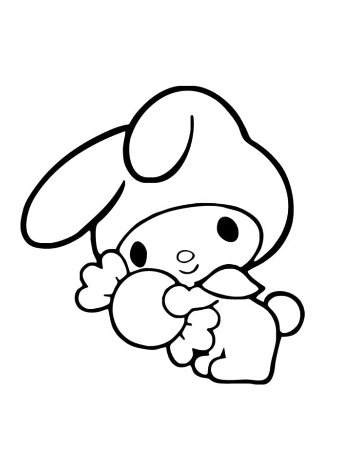 My Melody and Candy Coloring Page