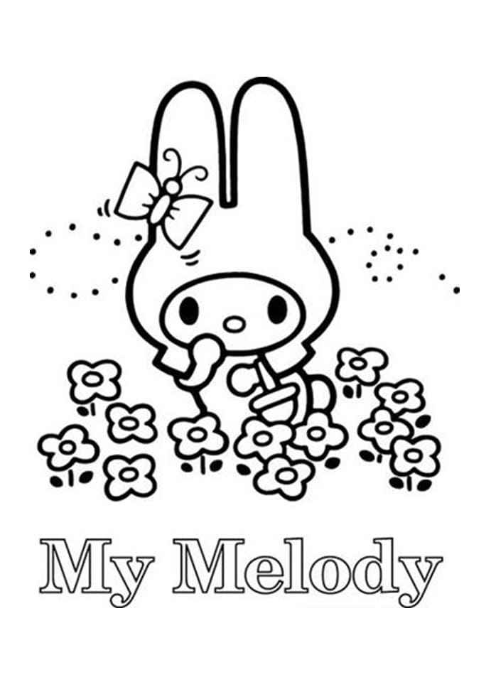 My Melody is Cute Coloring Page