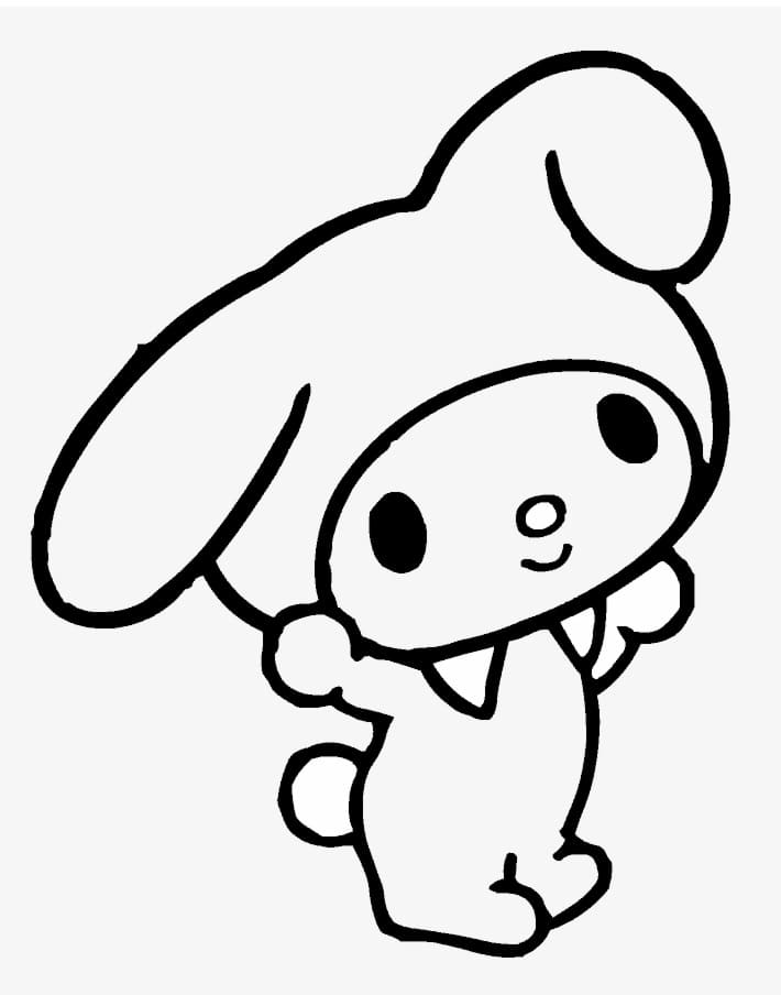 My Melody is Happy Coloring Page