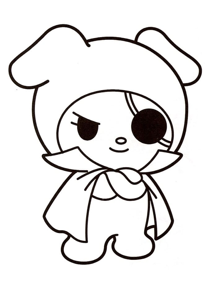 My Melody Pirate Coloring Page