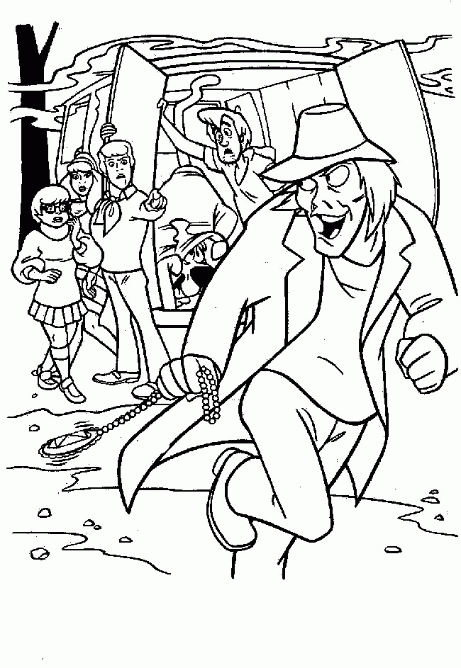 Mystery Inc Found The Zombie Scooby Doo Coloring Page
