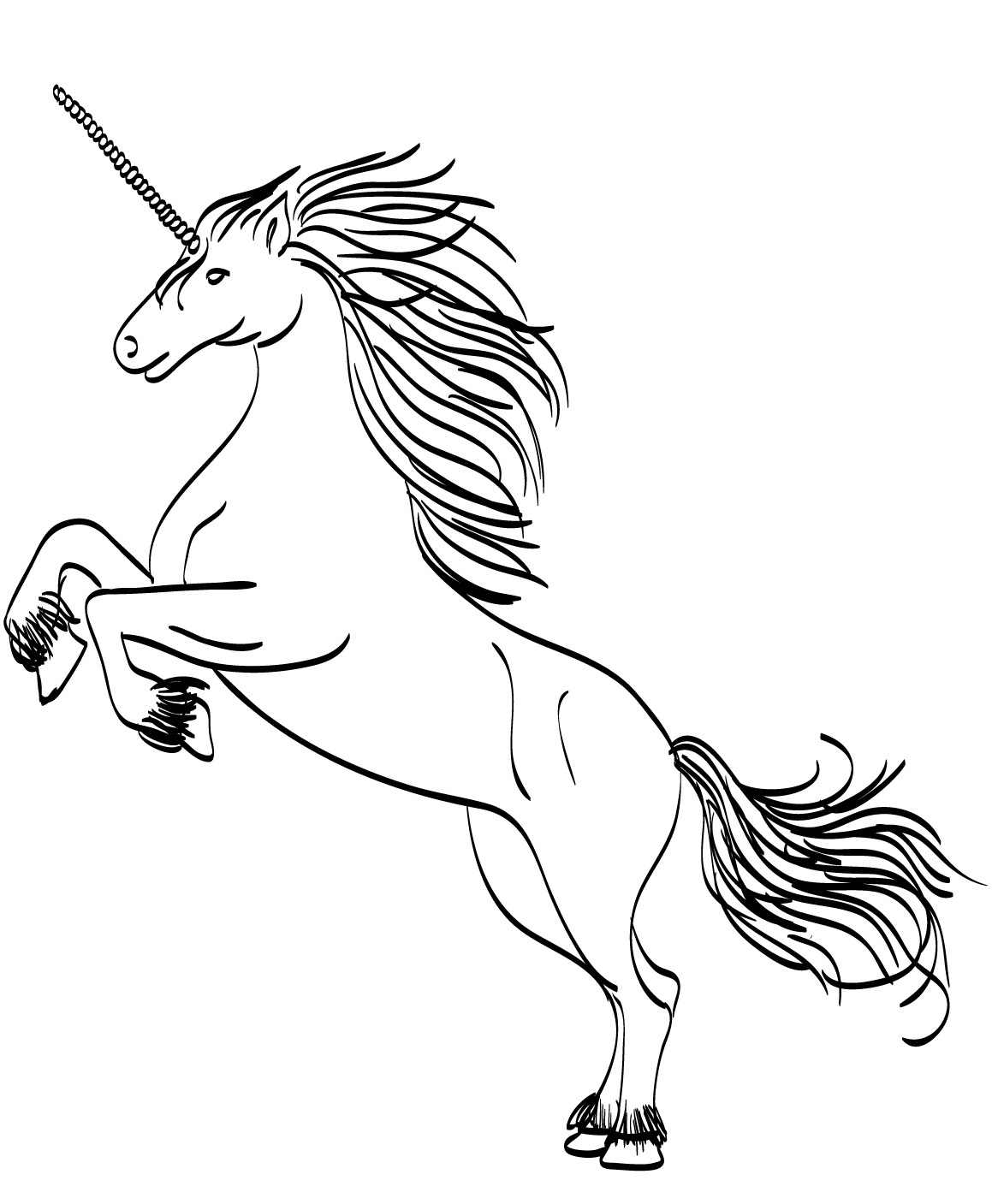 Mythical Animal Unicorn Coloring Page