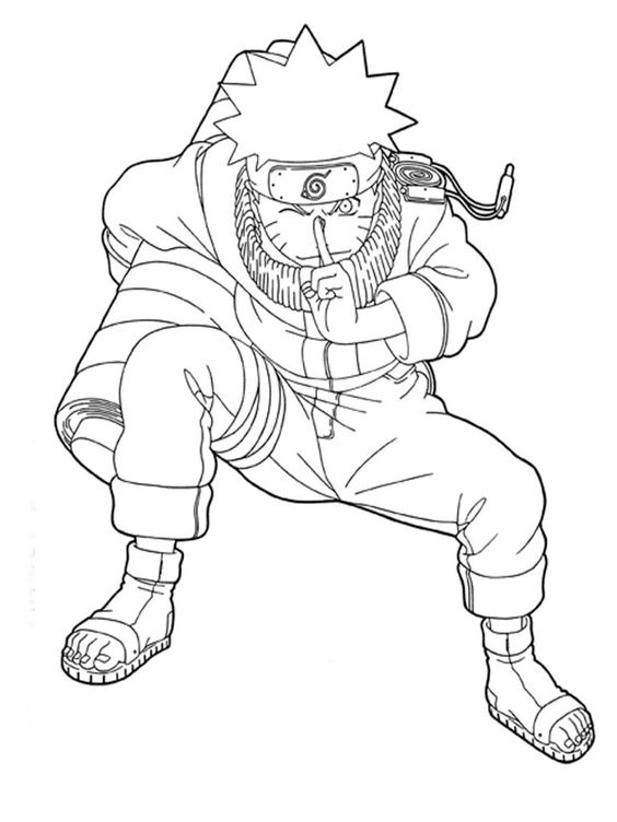 Naruto With Scroll Coloring Page