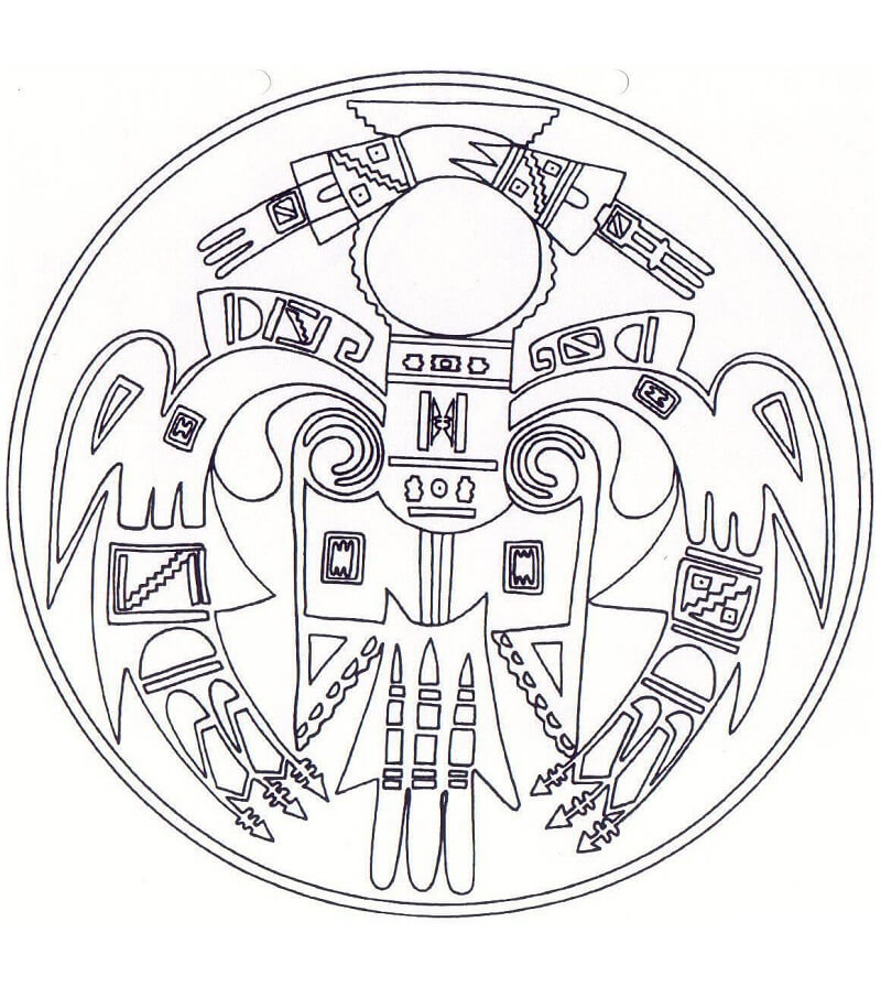 Native American Mandala 2 Coloring Page