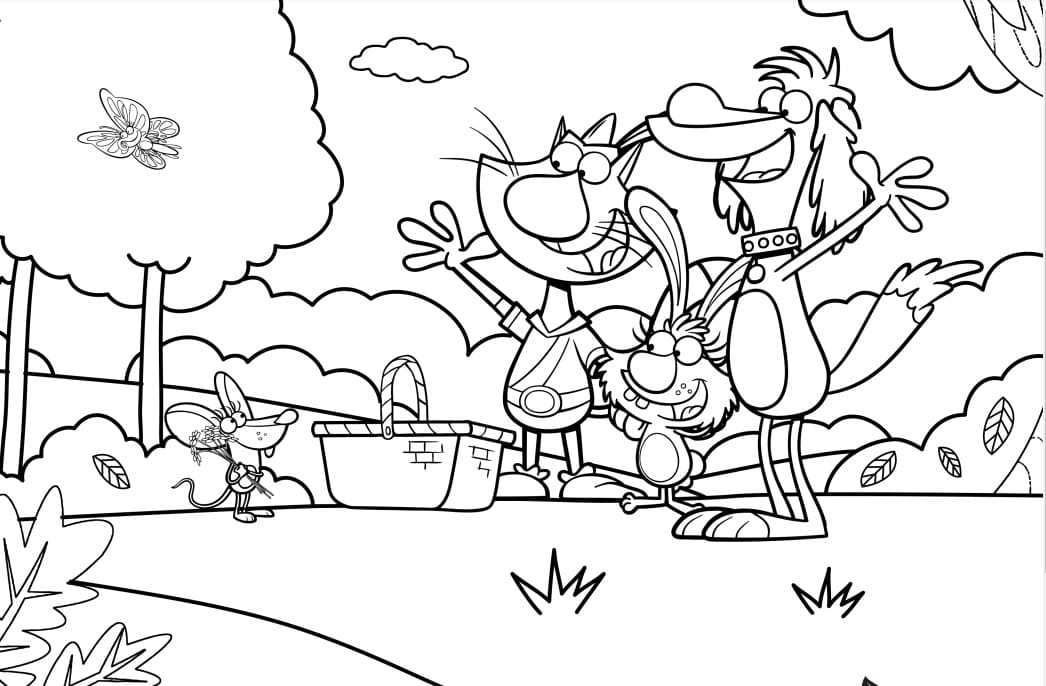 Nature Cat 1 Coloring Page