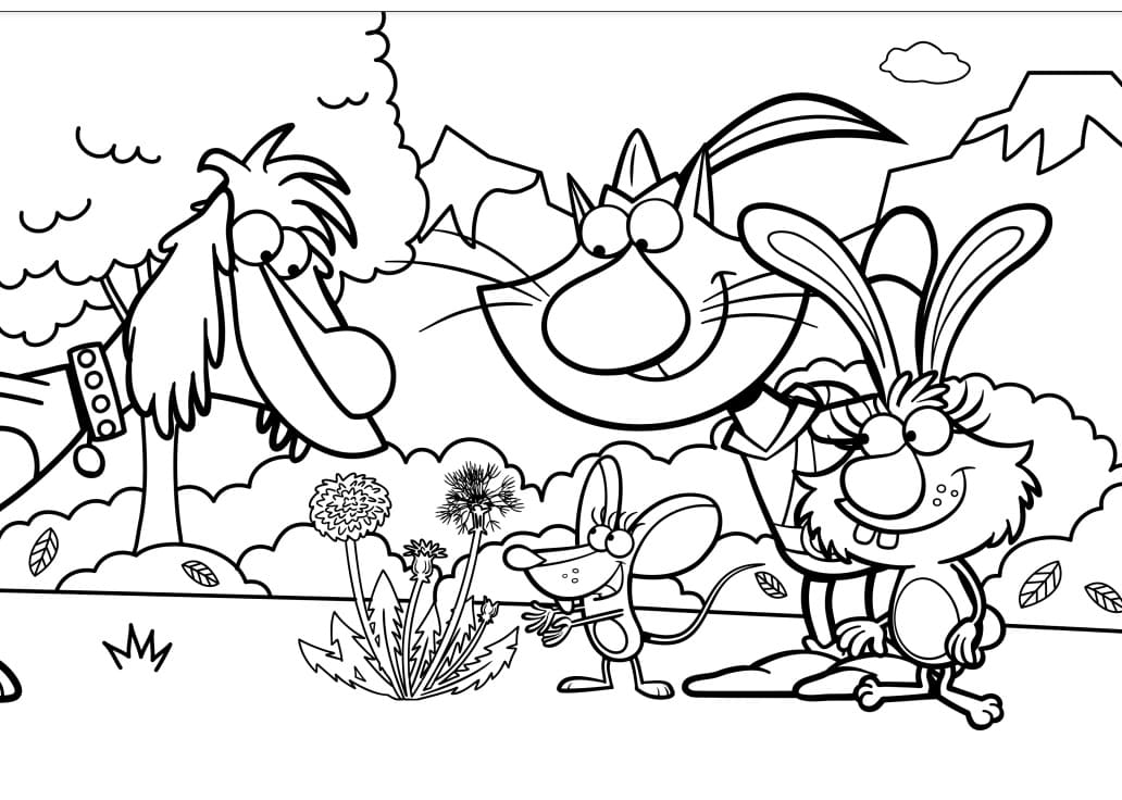 Nature Cat 2 Coloring Page