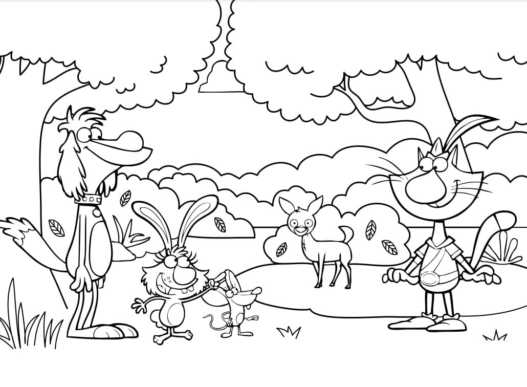 Nature Cat 3 Coloring Page