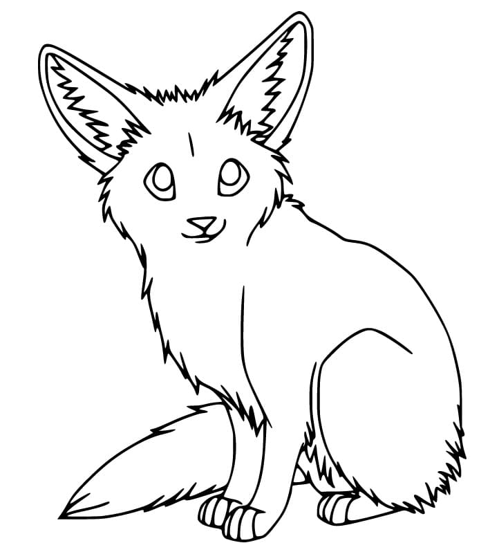 Naughty Fennec Fox Coloring Page