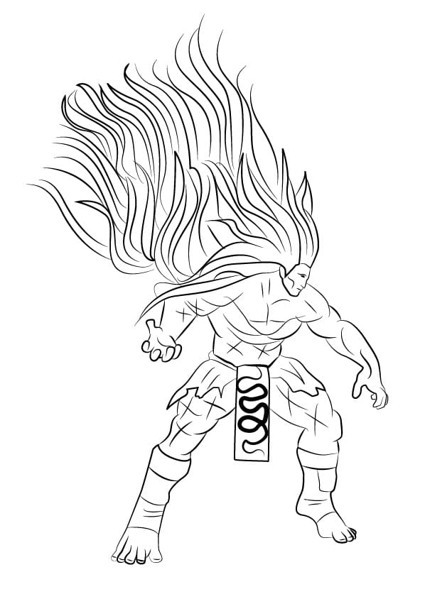 Necalli from Street Fighter Coloring Page