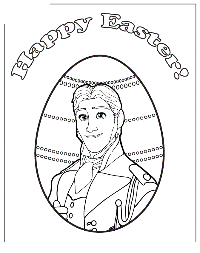 New Frozen Prince Hans Easter Colouring Page