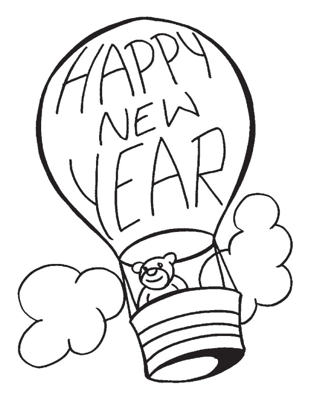 New Year Baloon Coloring Page