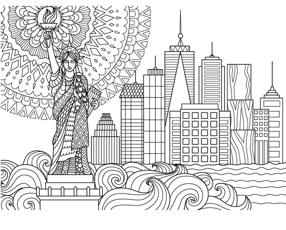 New York City 3 Coloring Page