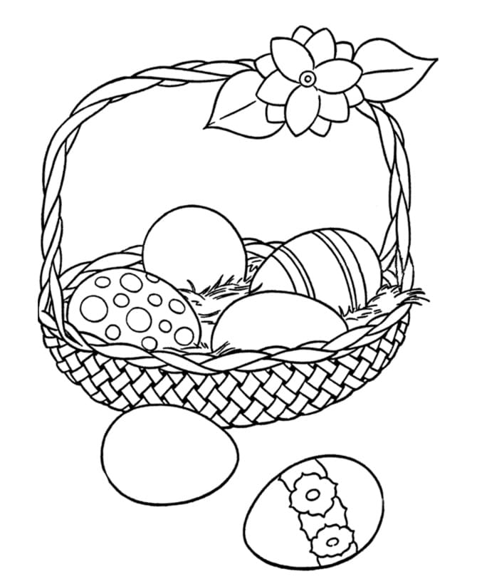 Nice Easter Basket Coloring Page