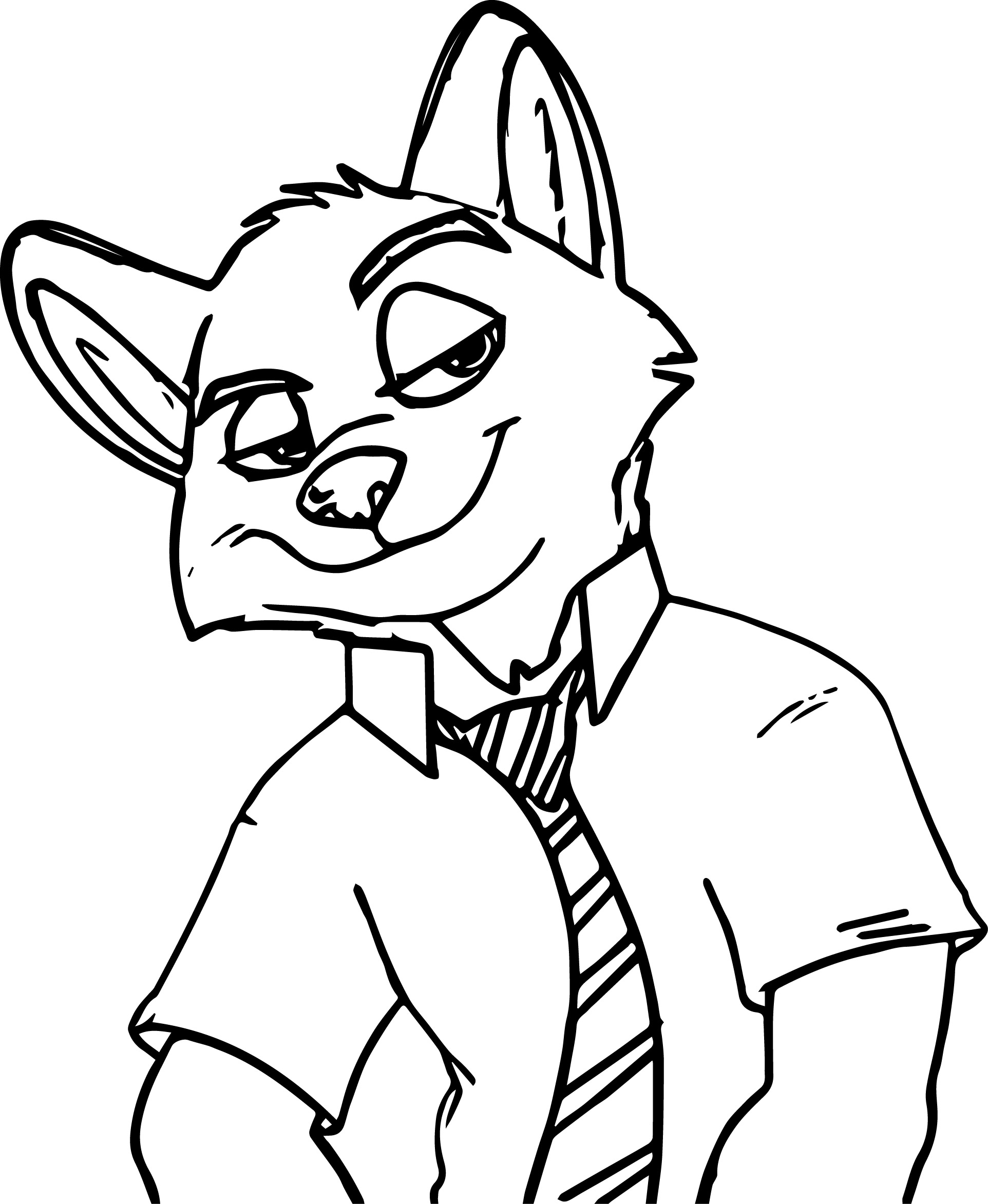Nick Wilde Smiling Coloring Page