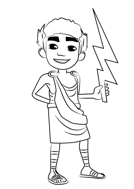 Nikos from Subway Surfers Coloring Page