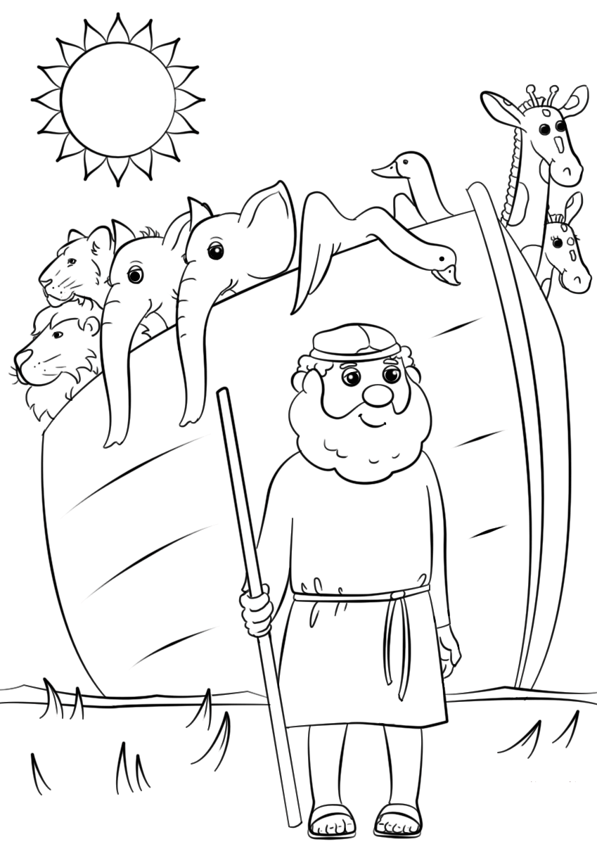 Noah’s Ark Animals Two By Two For Kids Coloring Page
