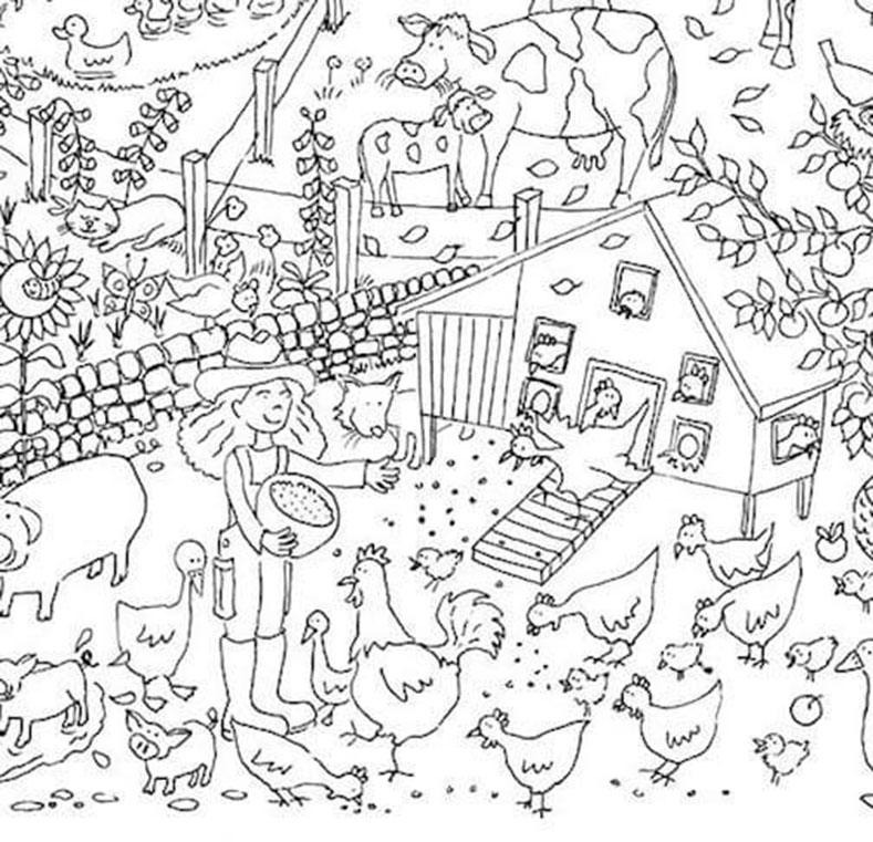 Noisy Farm Coloring Page