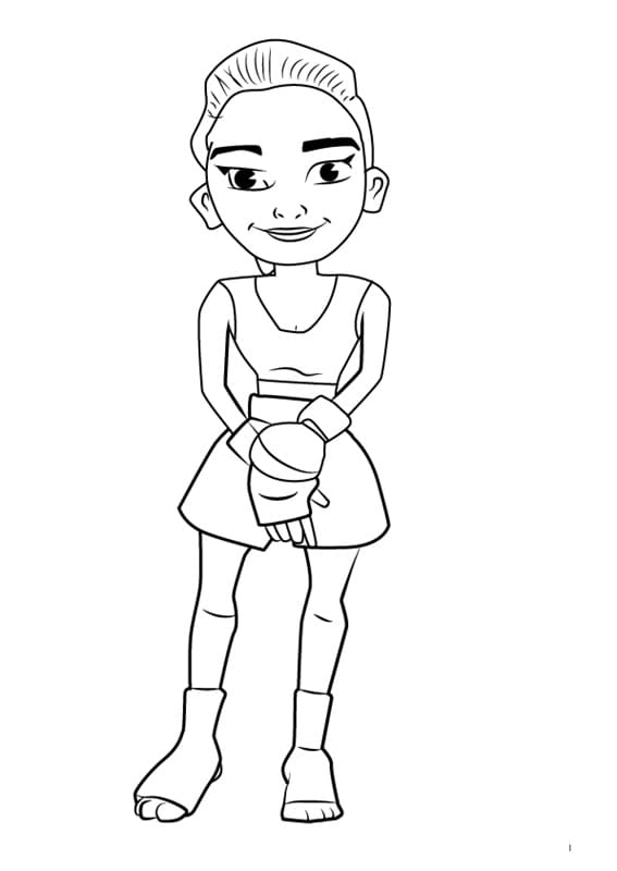 Noon from Subway Surfers Coloring Page