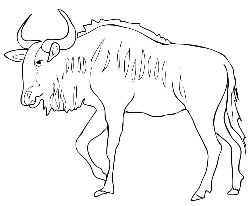 Normal Blue Wildebeest Coloring Page