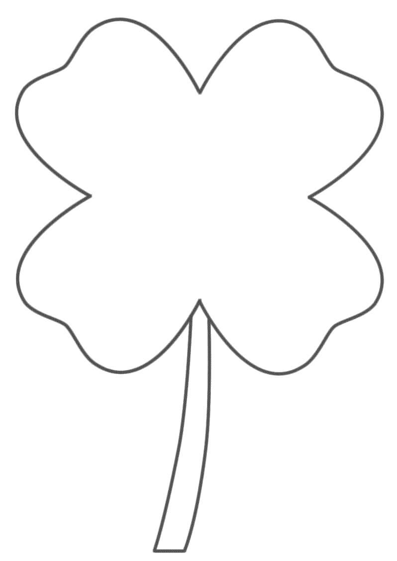 Normal Four Leaf Clover Coloring Page