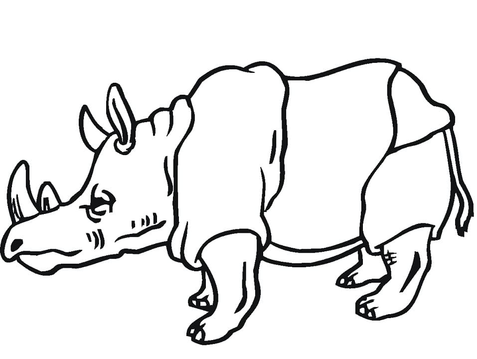 Normal Rhino Coloring Page