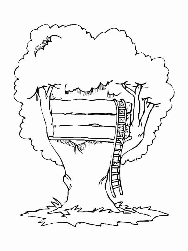 Normal Treehouse Coloring Page