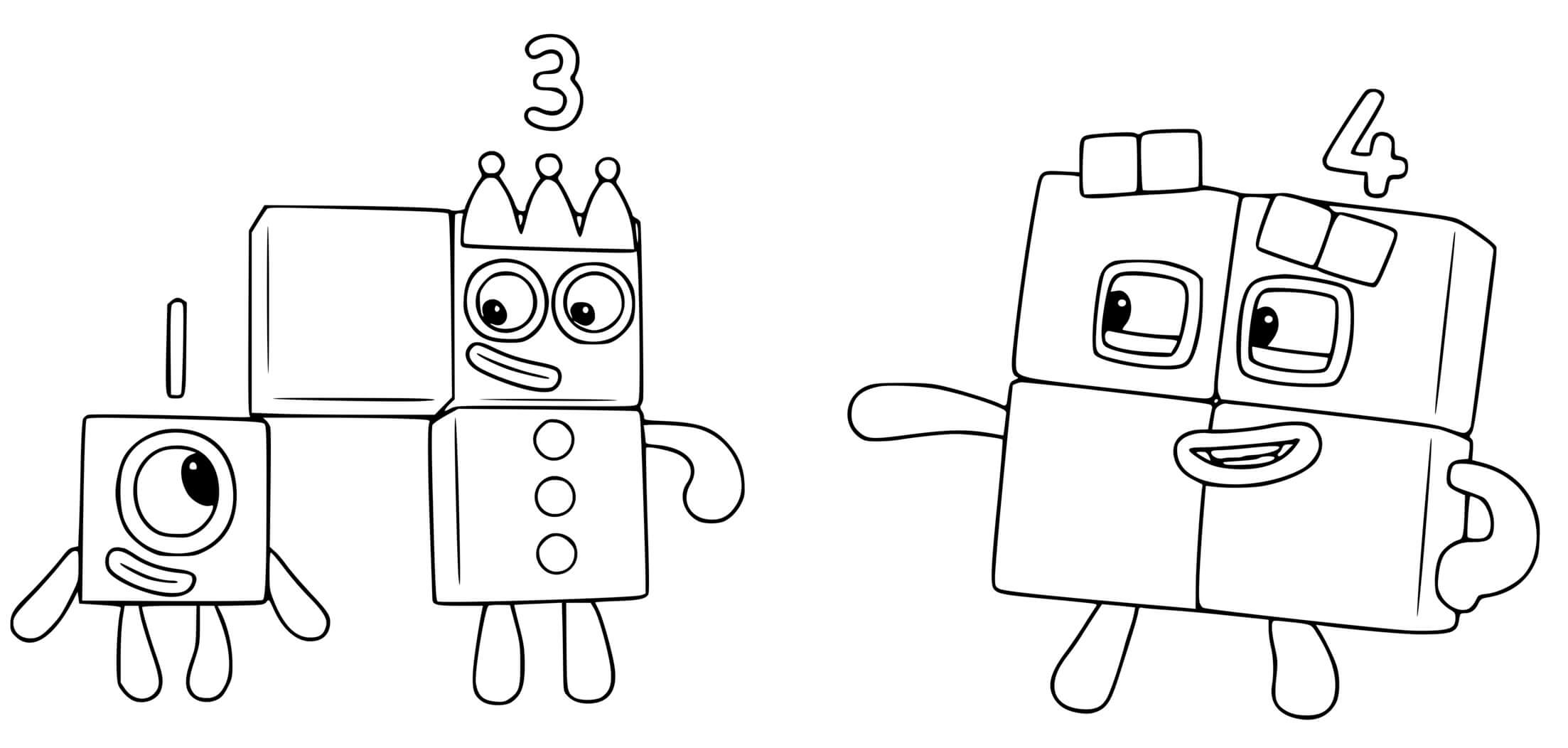 Numberblocks 1 3 4 One Two Four