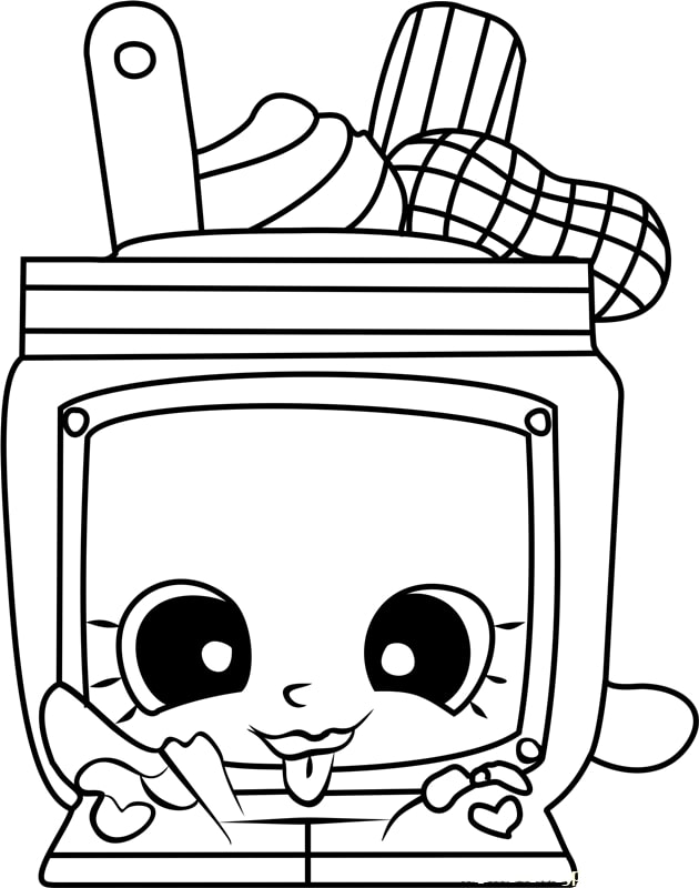 NUTTY BUTTER Shopkin Coloring Page