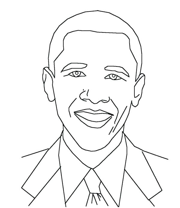 Obama Smiling Coloring Page