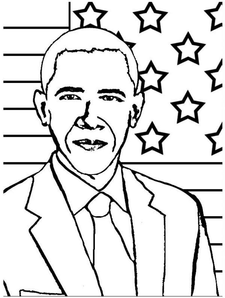 Obama The 44th President Coloring Page