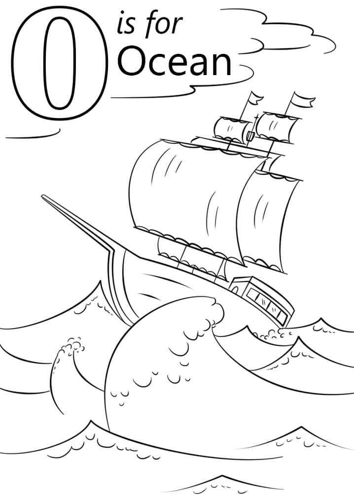 Ocean Letter O Coloring Page