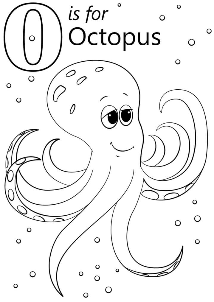 Octopus Letter O Coloring Page