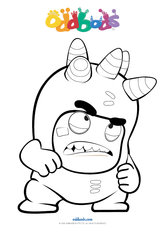 Oddbods Angry Coloring Page